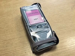 New For Nokia N91 Silver Case Cover Holder Pouch - Picture 1 of 2