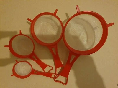 3 Pc PLASTIC SIEVES STRAINER COLANDER AIRING DRAIN KITCHEN TOOL COARSE FINE MESH - Image 1 of 4