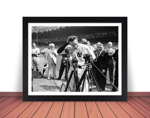 Framed LOU GEHRIG Photo Picture YANKEE STADIUM Luckiest Man Speech 8x10 11x14 W2 - Picture 1 of 9