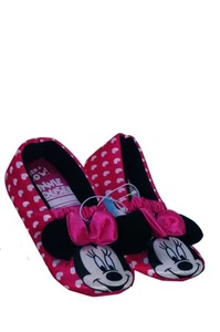Pantuflas de ballet sin cordones rosa para niñas Disney Minnie Mouse 7 8 9 10 NUEVAS - Imagen 1 de 1