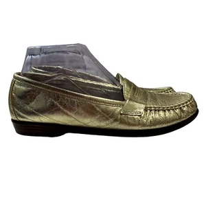 SAS Shoes Womens 8.5 M Metallic Gold Tripad Comfort Orthopedic Leather Loafers - Picture 1 of 14