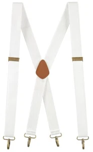 Buyless Fashion Men Adjustable Suspenders 48" 1 1/4" X Back with Metal Hooks - Picture 1 of 77