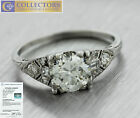 Exquisite Ladies Antique Art Deco Platinum 1.44ctw Diamond Engagement Ring EGL