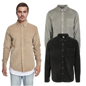 Urban Classics Corduroy Shirt Men Cord Sizes S-5XL - Picture 1 of 31