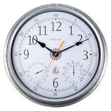 NeXtime Tulip Outdoor Wall Clock 40.5cm Galvanised Metal Silver (574304GA)