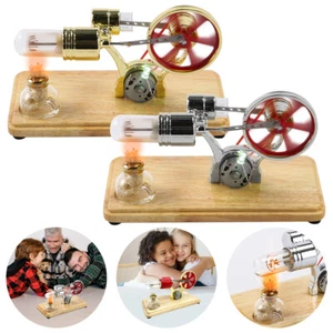 Steam Heat Electricity Power Generator Stirling Engine Motor LED Light>< - Picture 1 of 14