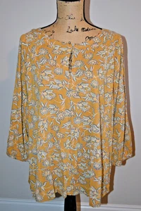 J.Jill Gold Tunika Top mit zwei Knöpfen am Schlüssellochausschnitt - XL - Bild 1 von 2