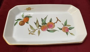 Plato de porcelana rectangular dorado Royal Worcester Evesham con borde dorado 14x8x2 - Imagen 1 de 4