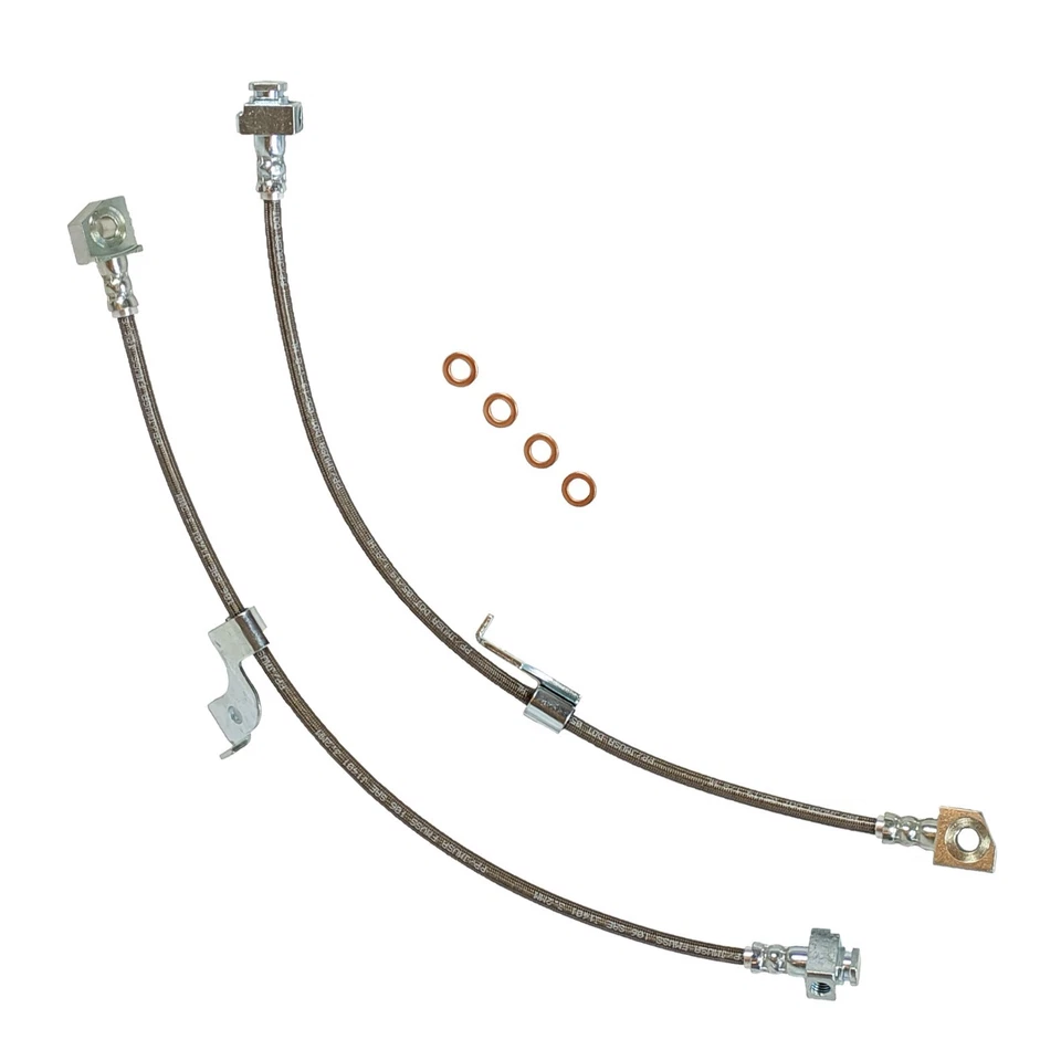 For 2015-2023 Ford Mustang J&M Products Rear SS Brake Hose Kit Clear Outer Cover - Image 1 of 1