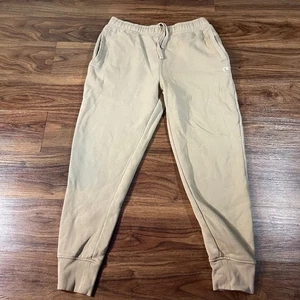 Champion Fleece Jogginghose Beige Tapered Sport Freizeit Jogger Baumwolle Herren M - Bild 1 von 8