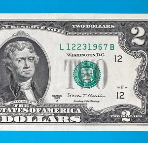 December 23, 1967 (L 12231967 B) BIRTHDAY Note $2 Two Dollar Bill *UNC* - Picture 1 of 4