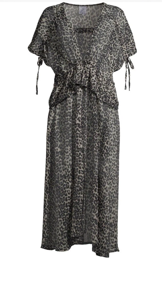 Time and Tru Women’s Leopard Chiffon Kimono 2xl
