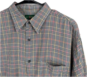 Vintage J. Crew Oarsman Shirt Mens Large Plaid Button Up Long Sleeve Cotton Wool - Picture 1 of 9