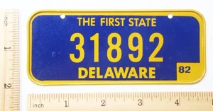 1982 DELAWARE Fahrrad Bike Nummernschild - Schwinn Stingray Murray Huffy Muscle - Bild 1 von 1