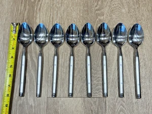 8 - Cubiertos Hampton Silversmith Shangrila punto hexagonal asas satinadas cuchara grande 8" - Imagen 1 de 4
