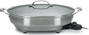 Sartén eléctrica ovalada antiadherente Cuisinart CSK-150 1500 vatios, acero inoxidable cepillado - Imagen 1 de 1