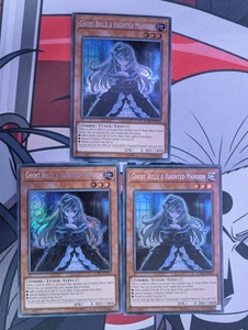 YuGiOh! Ghost Belle & Haunted Mansion FLOD-DE033 Secret Rare x 3 PLAYSET - Bild 1 von 1