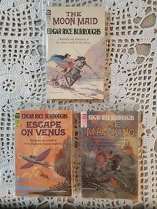 Edgar Rice Burroughs lot of 3 Ace Books The Moon Maid Mad King Escape on Venus - Picture 1 of 16