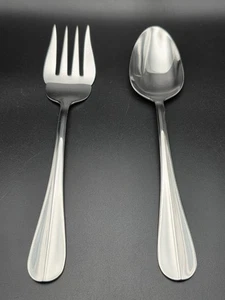 Pfaltzgraff Legacy 1 Cold Meat Fork & 1 Serving Spoon 8-3/4" Stainless Set - Picture 1 of 17