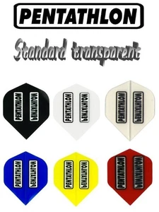 6 Dardos Vuelo Pentathlon ESTÁNDAR TRANSPARENTE - Color Seleccionable - Picture 1 of 8
