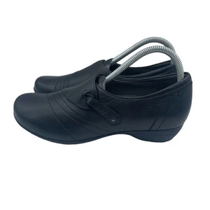 Zuecos mocasines de cuero nobuck Dansko Franny zapatos cómodos negros para mujer 39 8,5 9 - Imagen 1 de 8