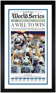 2025 World Series Champs LA Dodgers Framed Newspaper Print Matted & Framed - Picture 1 of 1