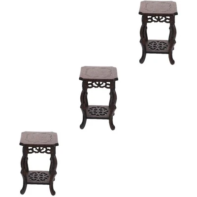  3 Pack Flower Pot Stand Pedestal Plant Chinese Planter Bonsai Display - Image 1 of 4