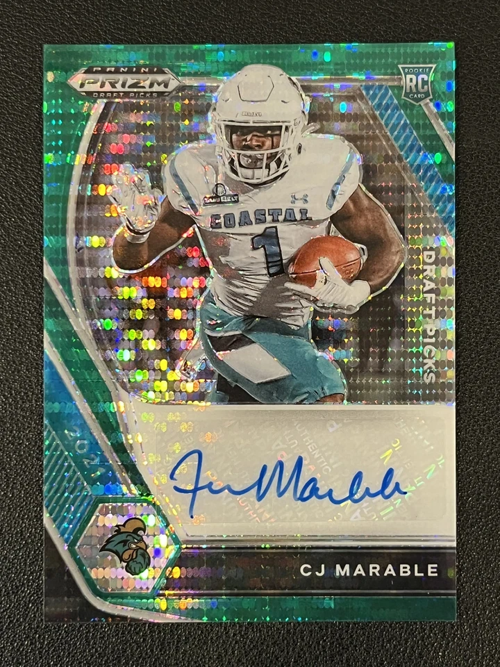 CJ Marable 2021 Panini Prizm Draft Picks Green Pulsar Auto /25 - Image 1 of 1