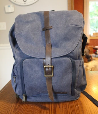 Bagsmart DSLR Street Camera Tech Backpack Blue Canvas Fabric - Image 1 of 4