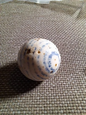 Antique Handmade Glazed China Helix Marble .69" - Image 1 of 4