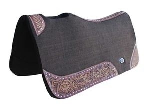 32x30 Horse SADDLE PAD Western Contoured Wool Felt Moisture Wicking Brown 39209 - Picture 1 of 36