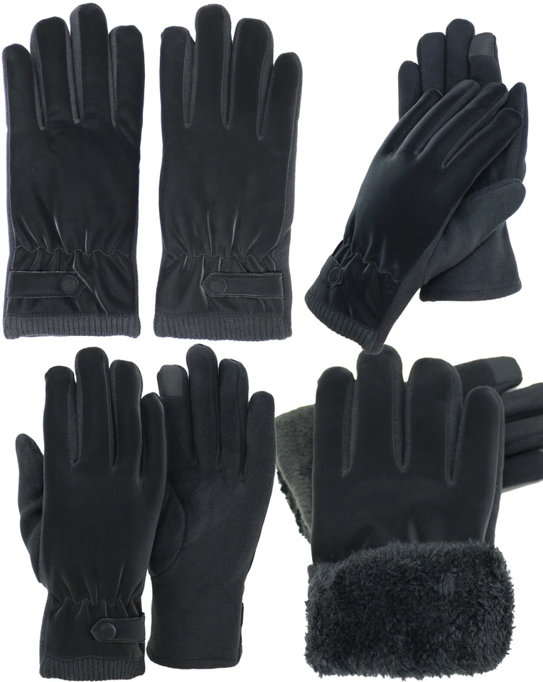 Женские супер теплый кнопка уютный зимние толщиной плюшевый флис с подкладкой перчатки - Изображение 1 из 1