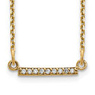 10K Yellow Gold Diamond Tiny Bar Chain Necklace