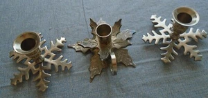 Kerzenständer Schneeflocken versilbert 3er Set - Bild 1 von 6