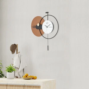 Modern Wall Clock, Wall Clock with Pendulum, Large Modern Wall Clock - Picture 1 of 14