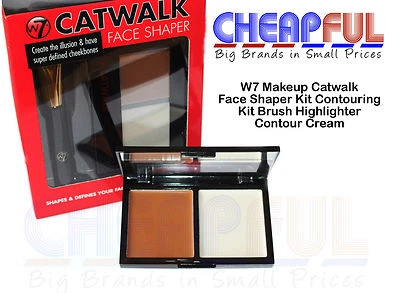 W7 Makeup Catwalk Face Shaper Kit Contouring Kit Brush Highlighter Contour Cream - Image 1 of 2