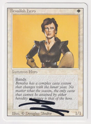 Signed Benalish Hero Proof LP Revised Artist Douglas Shuler 1994 MTG Magic AP! - Image 1 of 2