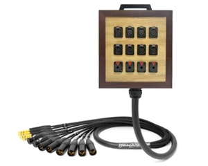 12-Ch Wooden Wall Box | Mogami 2933 & Neutrik Gold | Premium | Black | 5 Feet - Picture 1 of 1