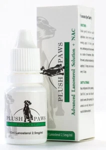 Plush Paws Lanosterol Solution + NAC, Dog Eye Care for Cataracts, Dryness Relief - Picture 1 of 10