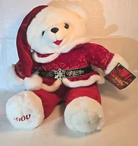 2000 Snowflake Teddy Christmas Plush Bear in Red Velvet Dan Dee 21” NOS - Picture 1 of 7