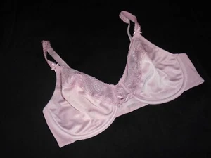 40C Pink Embroidered U/W Unlined OLGA Luxury Lift Full Coverage Bra #35080 40C - Picture 1 of 6