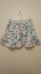 TUTUS TAMBORINES Girls Bird & Floral Print Blue Pink Summer Skirt Size 7 - Picture 1 of 6