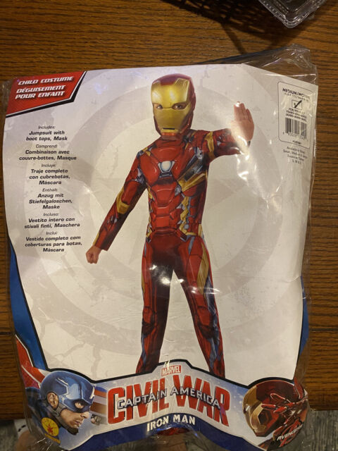 Marvel Universe Child Iron Man Muscle Chest T-Shirt and Mask 8-10