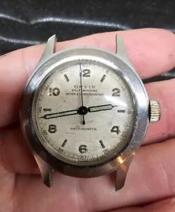 Vintage Orvin Automatic Military 1940’s Wristwatch Runs 17 Jewels Bumper - Picture 1 of 10
