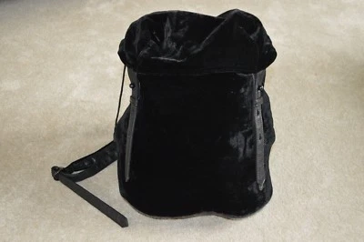 Alexander Wang Black Velvet Leather Sydney Rucksack Backpack Large Bag Womens - Image 1 of 4