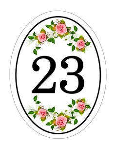 Pink rose garland house/door number sign - 2 options - ANY NUMBER - 120mm x 90mm - Picture 1 of 9