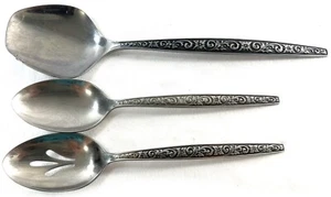 Set Of 3 International Silver Co Vintage Serving Spoons - Picture 1 of 6