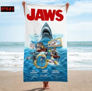 Jaws Amity Island 1975 50 Jahre Jubiläum rechteckiges Strandtuch - Bild 1 von 9