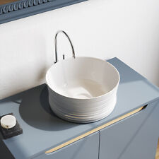 Ceramic Bathroom Vanity Wash Basin Deep Sink Countertop Round Modern 410x410mm