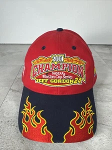 JEFF GORDON 2001 Winston Cup Champion NASCAR #24 Flames Hat Hendrick Motorsports - Picture 1 of 7